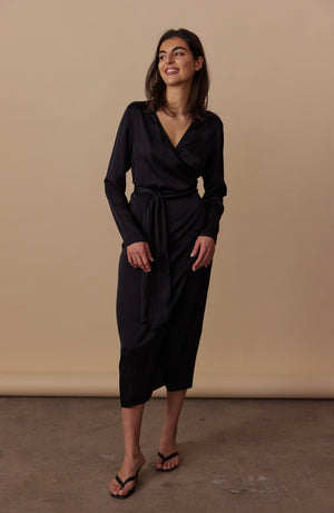 Vega Wrap Silk Dress
